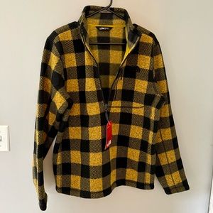 Medium North Face yellow and black plaid outerwear